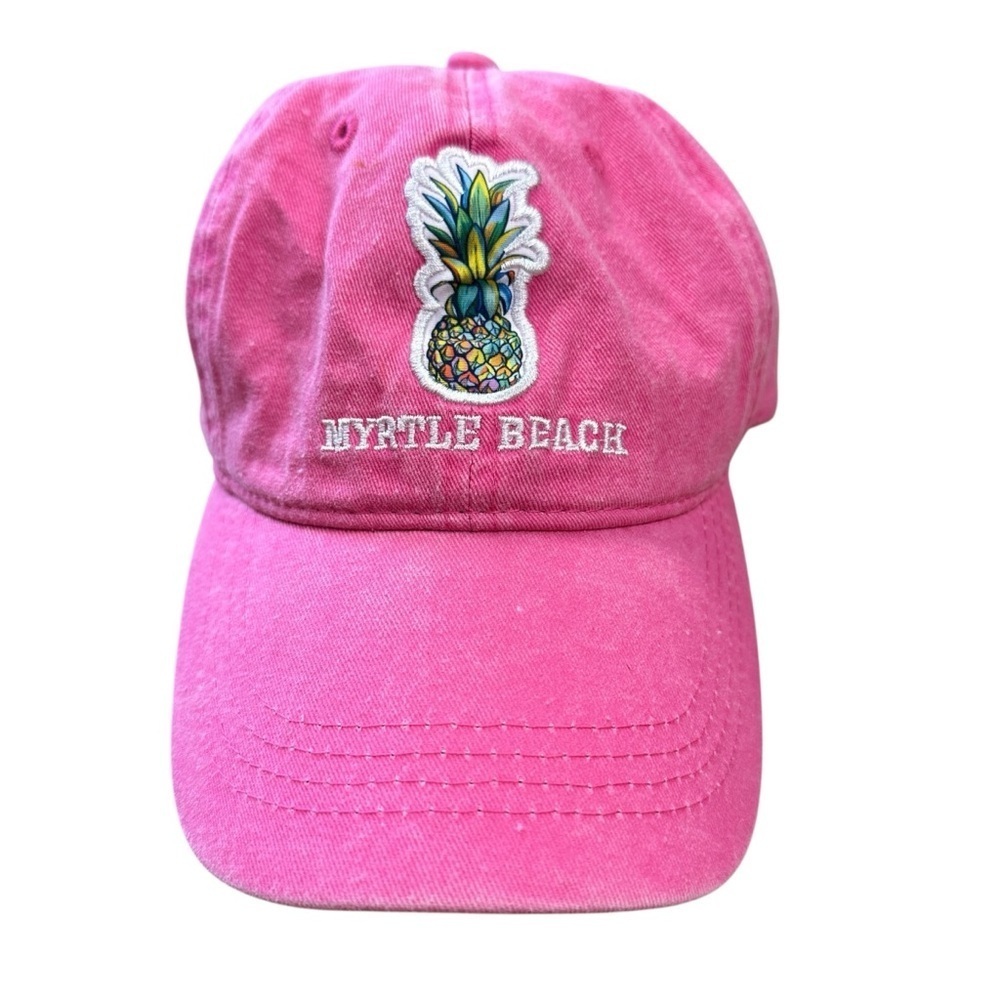 Women’s pink adjustable Myrtle Beach pineapple embroidered baseball cap hat